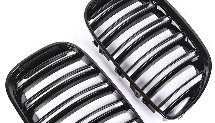 M Style Front Bumper Kidney Grille Carbon Fiber Radiator Black Gloss Racing Grills Cover for BMW X5 E53 X5M 2003 2004 2005 2006