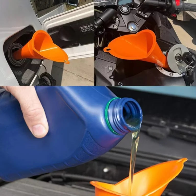 5/1Pcs Car Long Stem Funnel Gasoline Oil Fuel Filling Tool Anti-splash Plastic Funnel Motorcycle Refueling Tool Auto Accessories