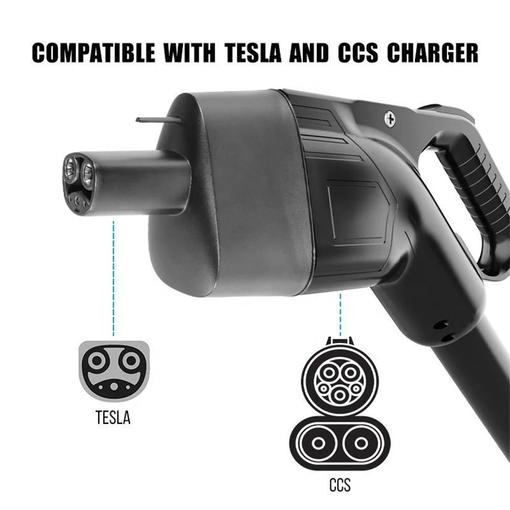 Ev Charger Adapter For Tesla Model Y S X 3 USA CCS1 Combo Adapter Charging Gun Conversion Head DC AC Power Converter