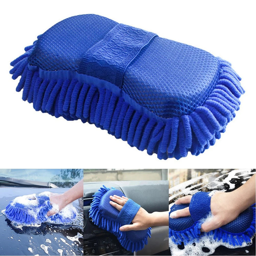 Microfiber Car Washer Sponge Cleaning Car Care Detailing Brushes Washing Towel Auto Gloves Styling Accessories