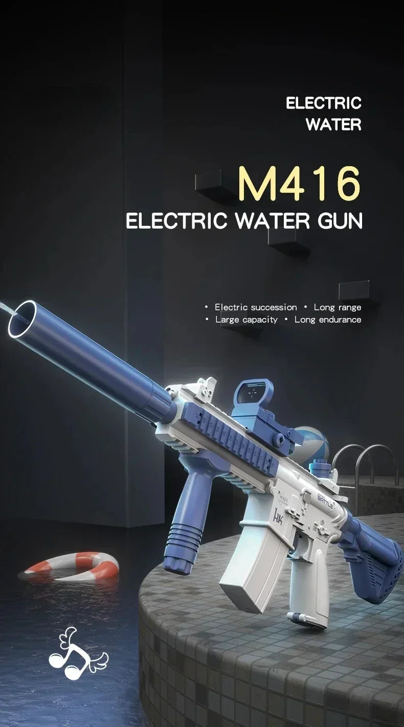 M416 Water Gun Electric Pistol Shooting Lighting Toy Gun Full Automatic Summer Pool Beach Toy For Kids Children Boys Girls Adult