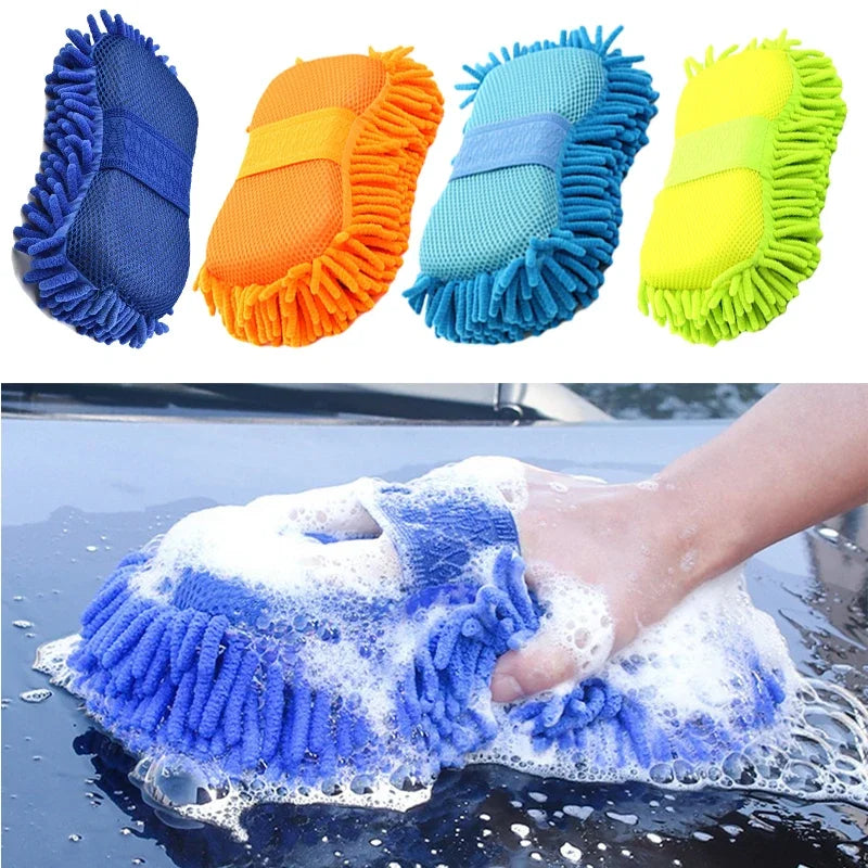 Microfiber Car Washer Sponge Cleaning Car Care Detailing Brushes Washing Towel Auto Gloves Styling Accessories