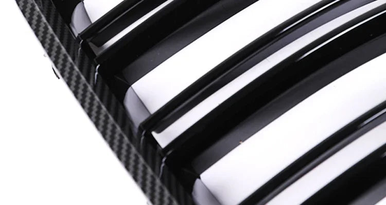 M Style Front Bumper Kidney Grille Carbon Fiber Radiator Black Gloss Racing Grills Cover for BMW X5 E53 X5M 2003 2004 2005 2006