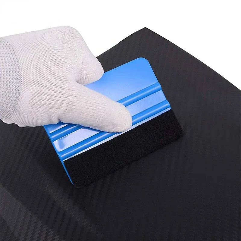 Car Vinyl Wrap Film Squeegee Scraper Foil Wrapping Suede Felt Scraper Auto Car Styling Sticker Window Tint Tools Cleaning Blue