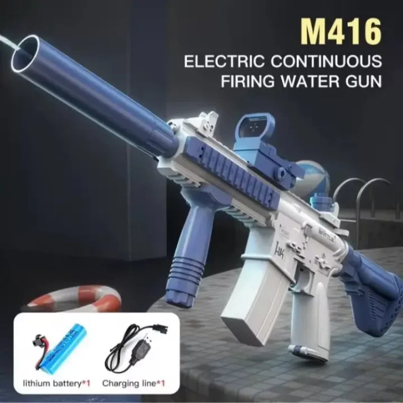 M416 Water Gun Electric Pistol Shooting Lighting Toy Gun Full Automatic Summer Pool Beach Toy For Kids Children Boys Girls Adult